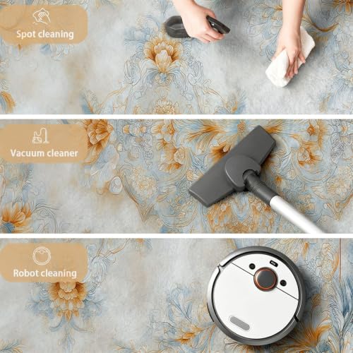 Alfombra lavable de 90x150 cm gris vintage de pelo corto para puerta y cocina 5