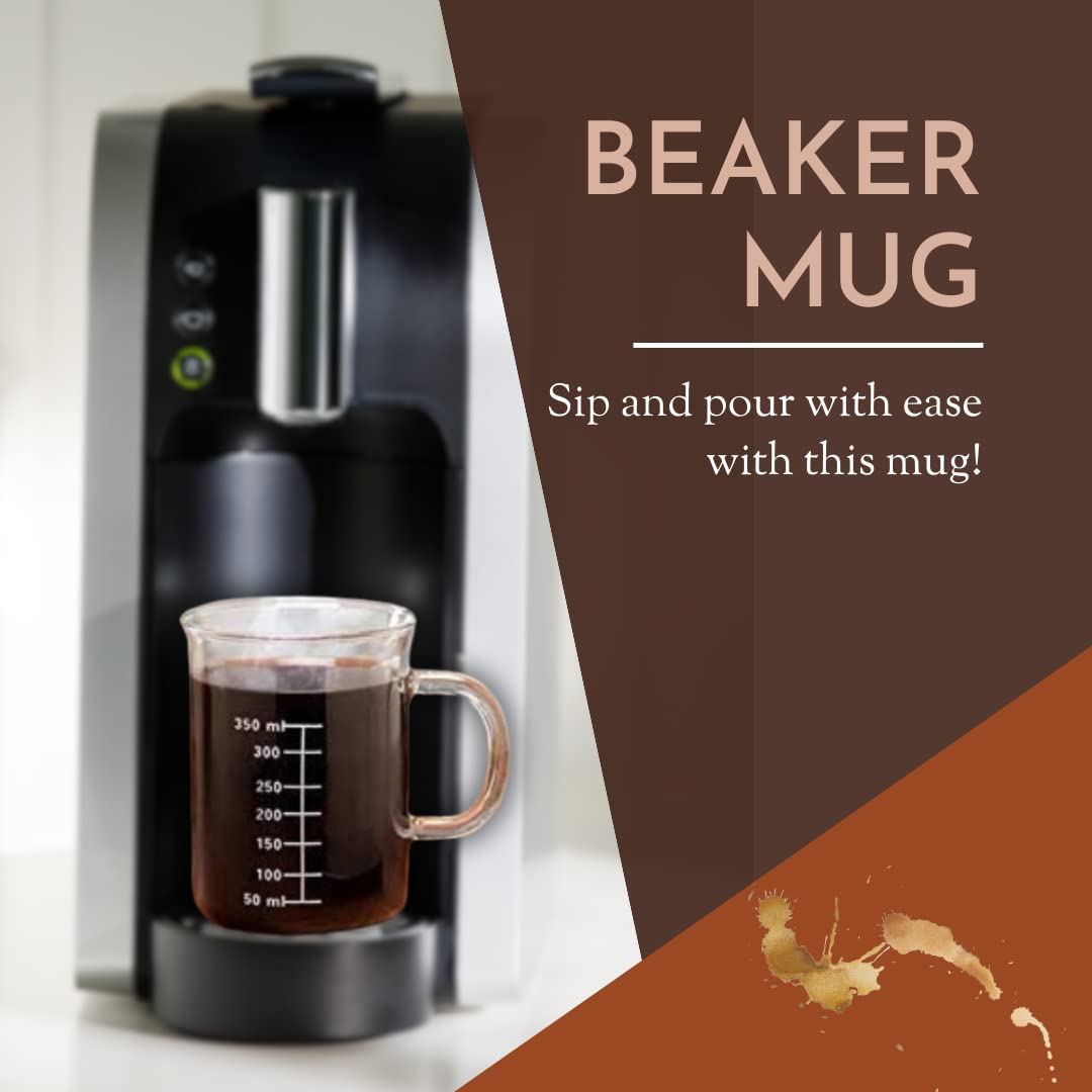 Novelty Laboratory Beaker Mug 14 Ounces (425 ml) - Made from Heat Resistant Borosilicate Glass - Accurate Measurement Markings on Side - Microwave Safe - Perfect for a Coffee, Tea & Science Lover - Image 7