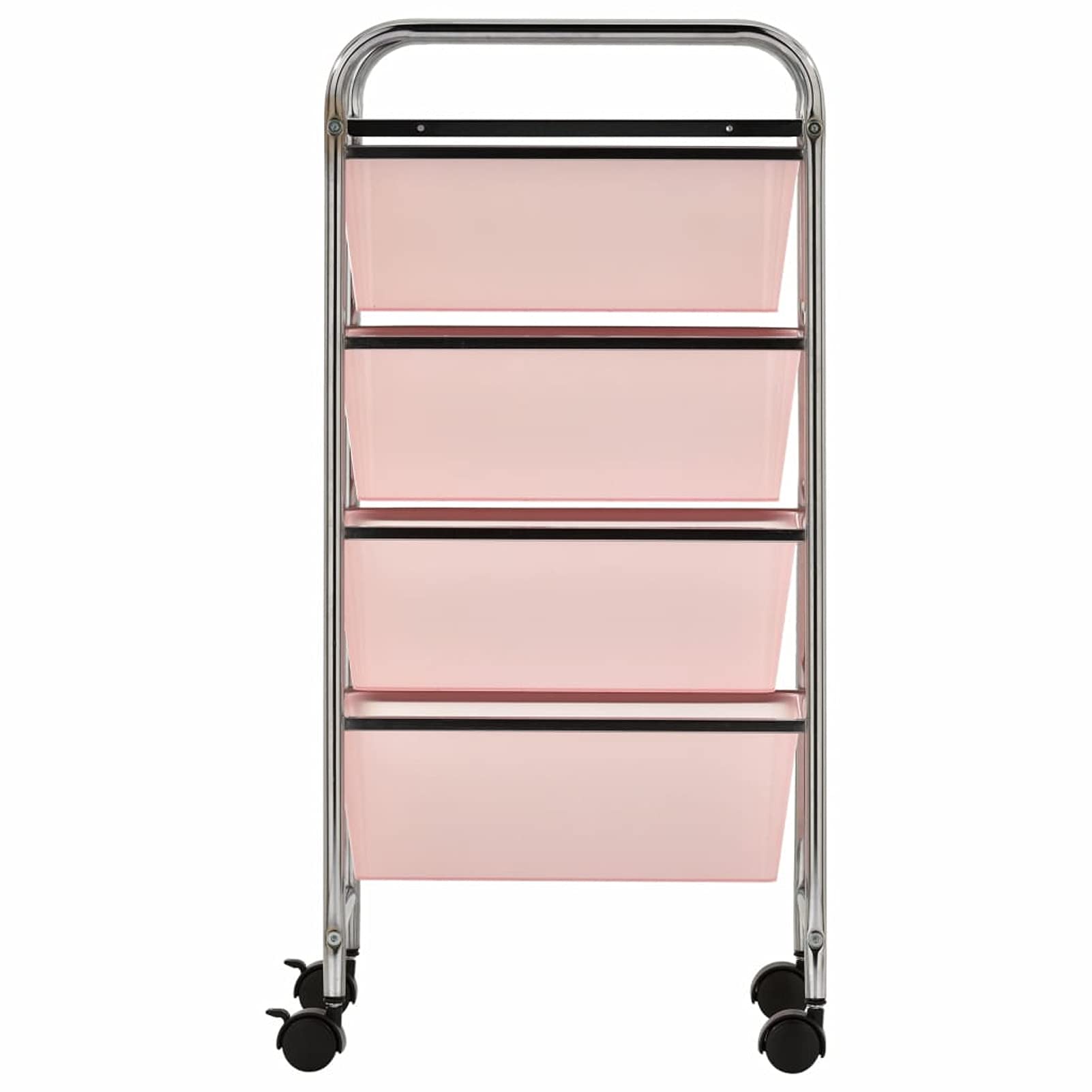 ShGaxin Carrito de almacenaje portátil 4 cajones plástico Rosa, Carrito Auxiliar con Ruedas, Carro Almacenaje, Carrito Peluqueria, Carro Cocina, Carro Organizador