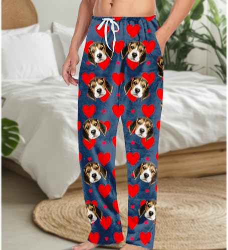 Custom Pajamas Flannel Pants For Men Women Personalized Face Photo Sleepwear Bottoms,Cusotmized Pj Pant3