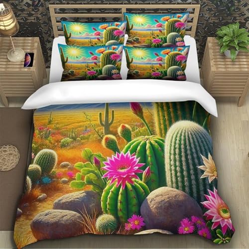 Parure de couette cactus 3D en microfibre premium de qualité supérieure
