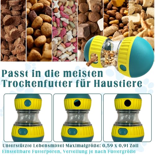 Rolling Feeder Hundespielzeug, Langlebig Hundespielzeug Intelligenz, Intelligenzspielzeug für Hunde, Slow Food Snackball Hund Zur Verbesserung der Verdauung Für Hunde Aller Größen Geeignet (Grün)