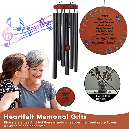Image of Memorial Wind Chimes for Loss of Mother or Father - Personalized Sympathy Wind Chimes for Outside, Bereavement Gifts for Loss of Loved One, Unique Outdoor Remembrance Gifts