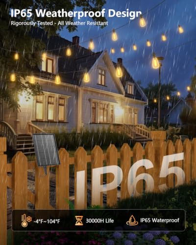 Brightown 100FT Solar String Lights Outdoor 31 2 Shatterproof LED Bulbs - image 3