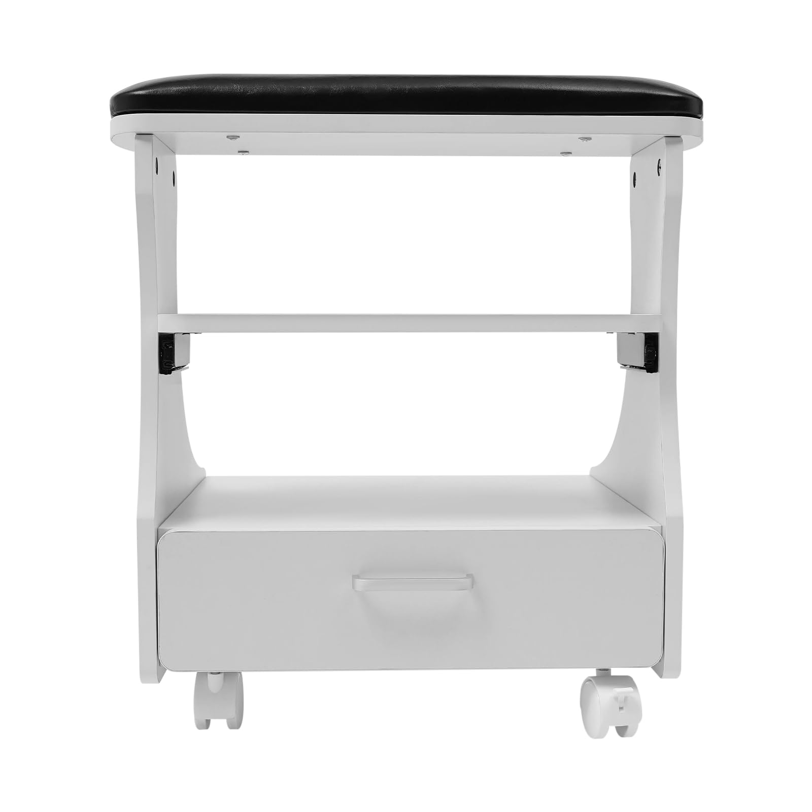 Foot Bath Stool, Modern Foot Rest Pedicure Manicure Funiture with Practical Drawer, Portable Trolley for Foot Bath w/ Removable Shelf, Foot Rest