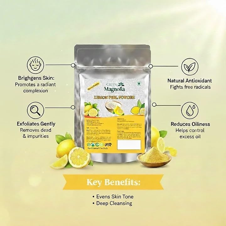 Image of Lemon Peel Powder for Face & Skin Care Natural & Pure Herbal Face Pack Powder for Brightening Exfoliating & Oil Control (200gm)