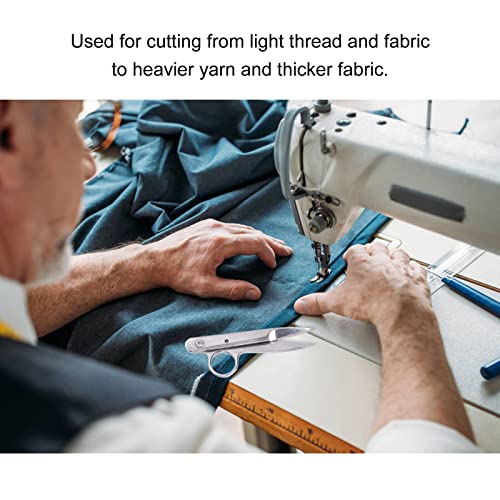 Hztyyier Ergonomic V-Shaped Stainless Steel Sewing Scissors, Yarn Thread Cutter, Fabric Embroidery Scissors for Tailor Dressmaker - Image 2