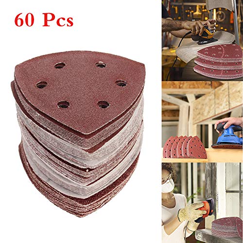 PopHMN Dischi abrasivi 60Pcs, 11 fori 40 60 80 120 180 240 Grana abrasiva per carte abrasive a grana 150mm per levigatrice orbitale casuale
