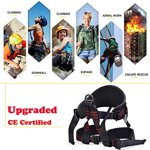 GNEGNI Arnés de Escalada, Ajustable Escalada en la Montaña Cinturón de Seguridad para Actividades de Aventura al Aire Libre(Espesar)