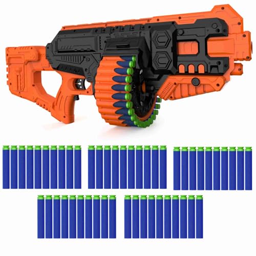 Image of Chanak Street Viper Big Blaster Motorized Dart Gun Toy Includes 50 Soft Foam Bullet Darts, 60-Foot Firing Range, Rechargeable Electric Battery Design for Boys Girls, Above 8+ Age(Black-Orange)