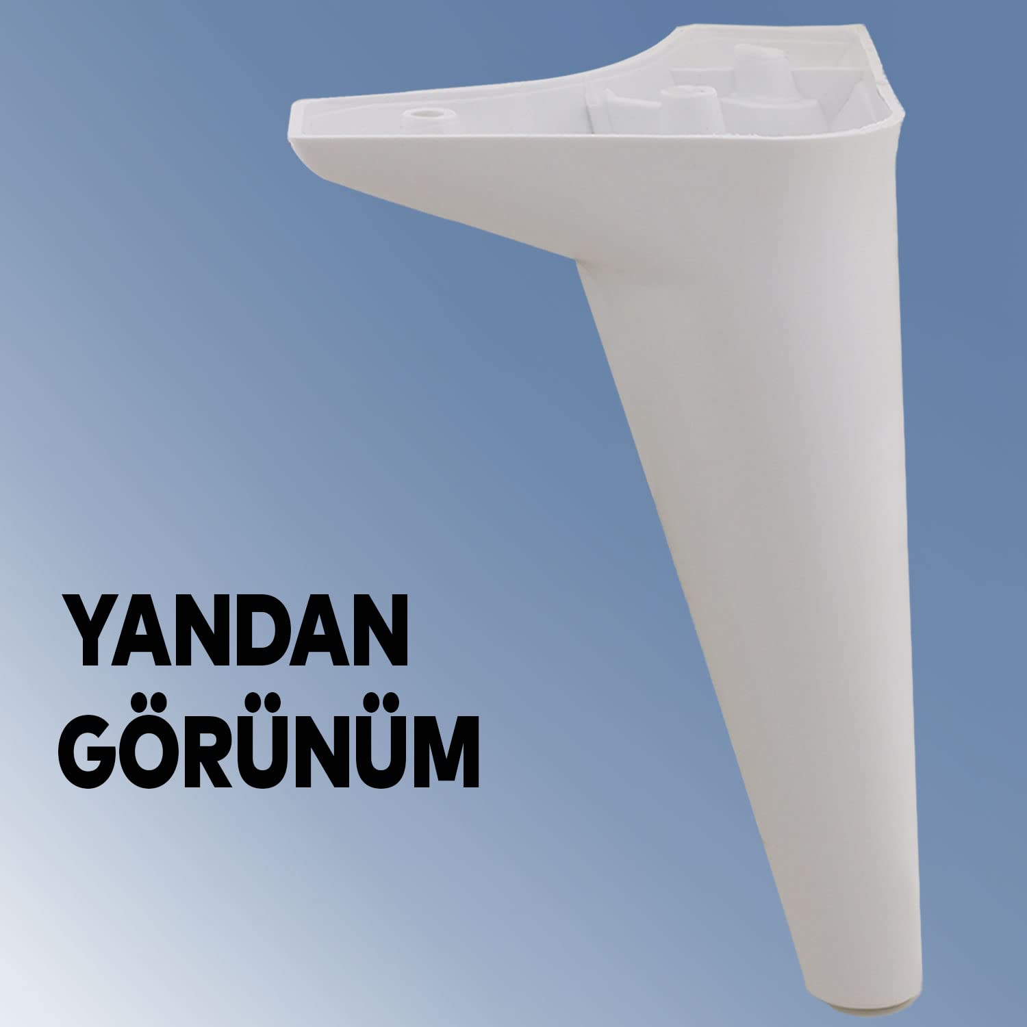 Badem10 Aspen 4 ADET Lüks Mobilya Kanepe Sehpa TV Ünitesi Koltuk Ayağı 24 cm Beyaz Baza Ayak