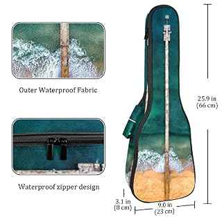Housse pour ukulélé – Vert – Plage – Océan – 10 mm – Rembourrage épais en éponge de 53,3 cm – Avec sangles réglables… - Les Beatles, Paul McCartney, John Lennon, RIngo Starr, George Harrison Housse pour ukulélé - Vert - Plage - Océan - 10 mm - Rembourrage épais en éponge de 53,3 cm - Avec sangles réglables… – Image 4