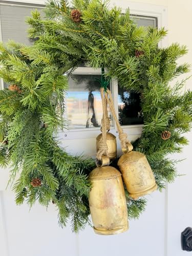 MAI-Set-of-3-Giant-Harmony-Metal-Cow-Bells-Huge-Vintage-Handmade-Rustic-Christmas-Hanging-Bells-on-Rope MAI Set of 3 Giant Harmony Metal Cow Bells Huge Vintage Handmade Rustic Christmas Hanging Bells on Rope