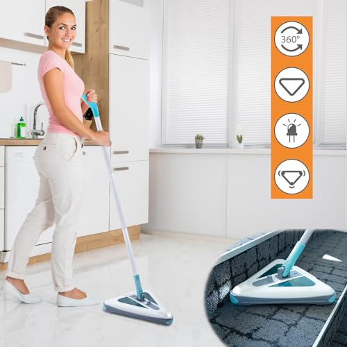 Livington Deeper Sweeper - Akku Bodenreiniger mit 4 rotierenden Bürsten & LED-Licht - kabelloser Akkubesen & elektrischer Kehrbesen ohne Beutel - beutelloser Elektrobesen für Hartböden & Teppiche