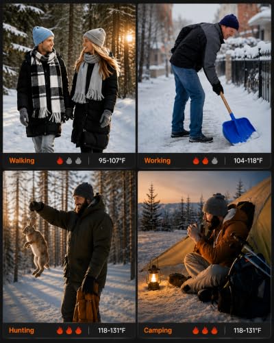 Lerat Hand Warmers Rechargeable 2 Pack, Portable Electric Hand Warmer Max 131℉, Reusable Slim Pocket Heater Handwarmers, Gifts for Men, Women, Outdoor, Golf, Camping, Hunting Essentials - image 6