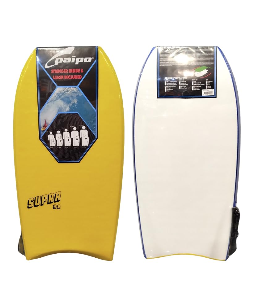 Paipo Bodyboard Deck Tabla Yellow/White 38