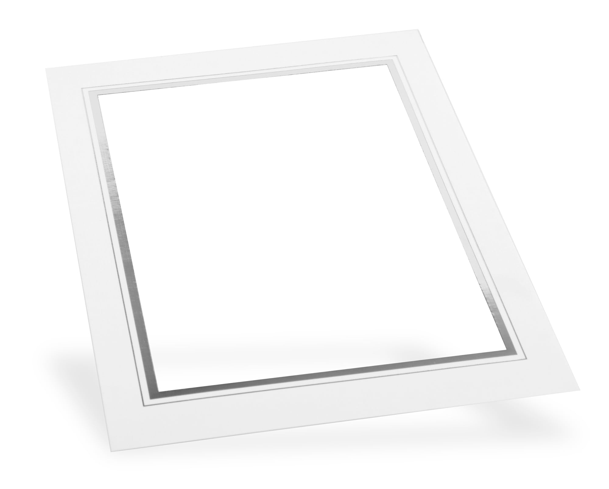 100er Endlos-Leporello 18x24 cm, Leinen weiß Silberprägung, Passepartout für Fotos im Format 15x20 cm, Fotoblock Foto-geschenk Jubiläum