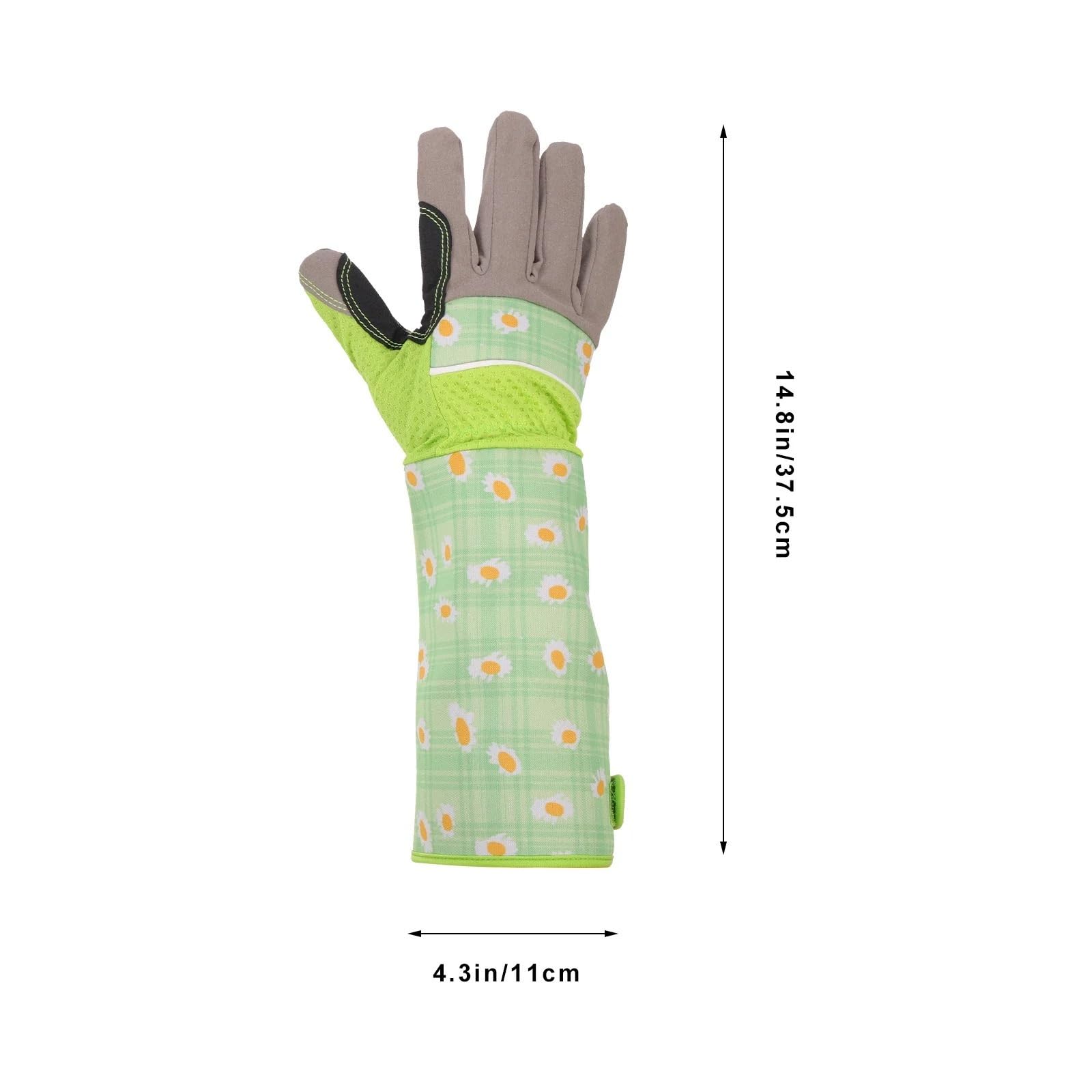 Generisch 1 Paar PU-Gartenhandschuhe, dick, pannen- und dornenfest, lange Stulpe, for Arbeiten im Freien for Männer und Frauen