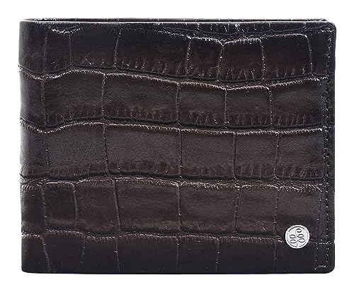Image of Eske Paris Santiago Leather Men's Wallet with 6 Card Slots, Stylish Mens Leather Wallet, Printed Brown