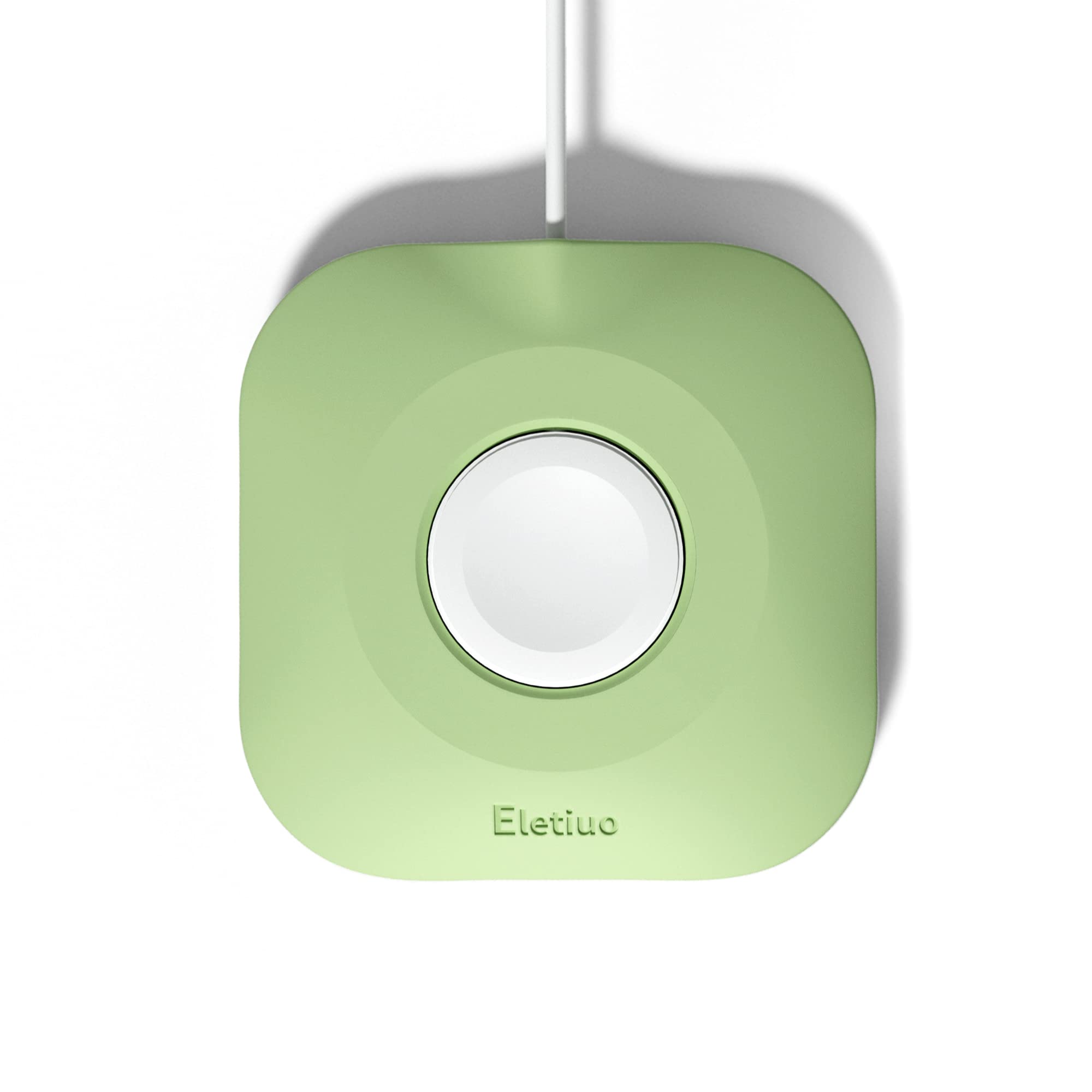 ELETIUO iWatch Charger Stand Silicone Portable Organizer,Compatible with Apple Watch Series Ultra2/Ultra/9/8/SE2/7/6/SE/5/4/3/2/1 (49mm, 45mm, 44mm, 42mm, 41mm, 40mm, 38mm),Cube Green