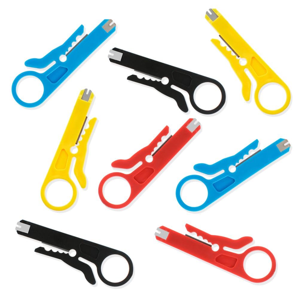 XIKKART Wire Stripper And Cutter, 4Pcs Wire Stripper Flat Nose Cable Cutter With Practical Punch Down Tool | Tool | Cable Cutter | (Multicolor) (4 Pair) (B0D8BW85RG) Amazon Price History, Amazon Price Tracker