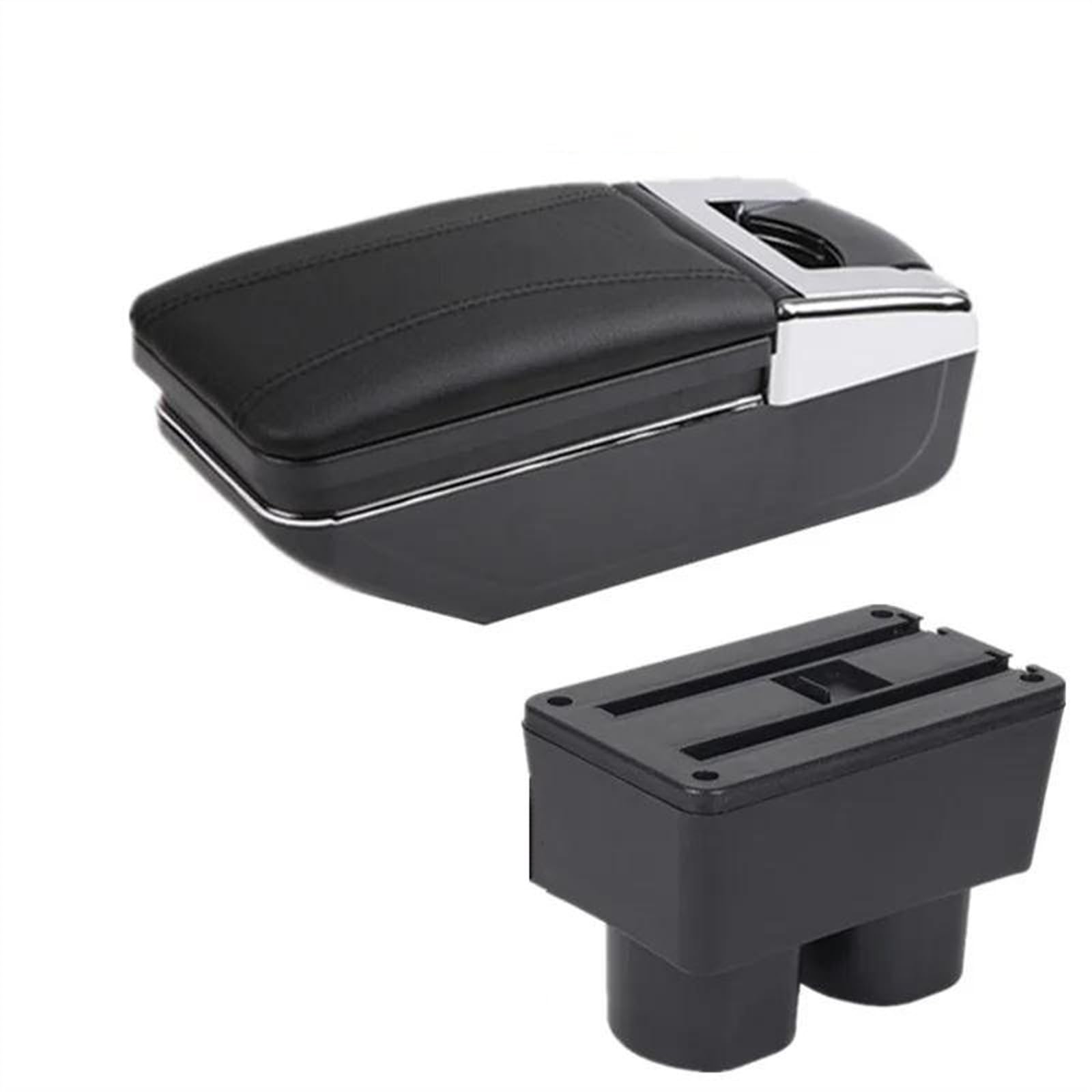 NOHEEU Car Armrest Box Interior Center Storage Accessories For Tiida C11 For Latio For Sylphy For Versa(A black line NO USB)