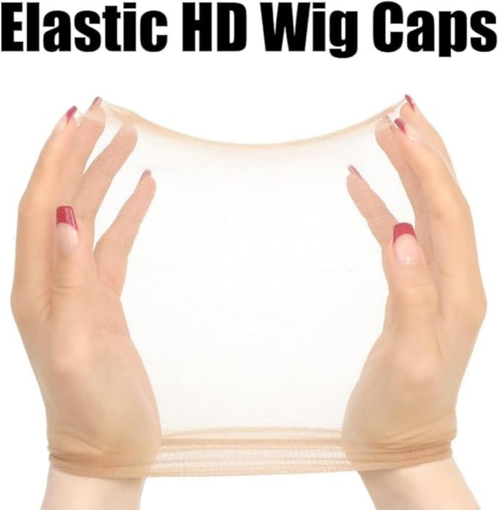 10 Pcs Transparent HD Wig Cap, Transparent HD Wig Caps for Women, Wig Cap Stocking Cap, Sheer Wig Cap Thin Nylon Cap, HD Thin Wig Cap for Lace Front Wig Accessories for Women