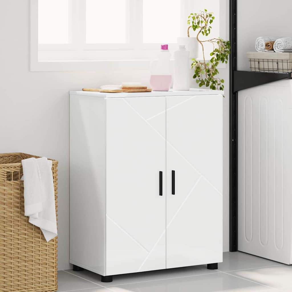 Cabinet de Salle de Bain Blanc Brillant 60 x 35 x 80 cm,Meubles-lavabos de Salle de Bains,883308
