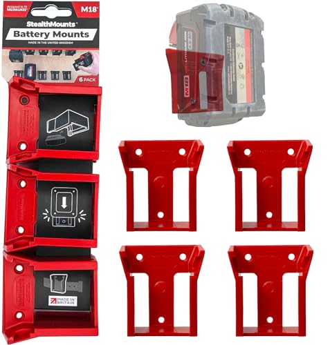 Soportes de batería Milwaukee M18 StealthMounts organisateur mural x4