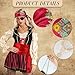 Amlisia Pirate Costume Accessories for Women, Womens Captain Pirate Accessories with Bandana Head Scarf Sash Necklace (6PCS) (Red)