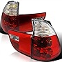 SPEC-D TUNING Red Clear Lens Tail Lights Compatible with 2000-2006 BMW E53 X5 Left + Right Pair Assembly