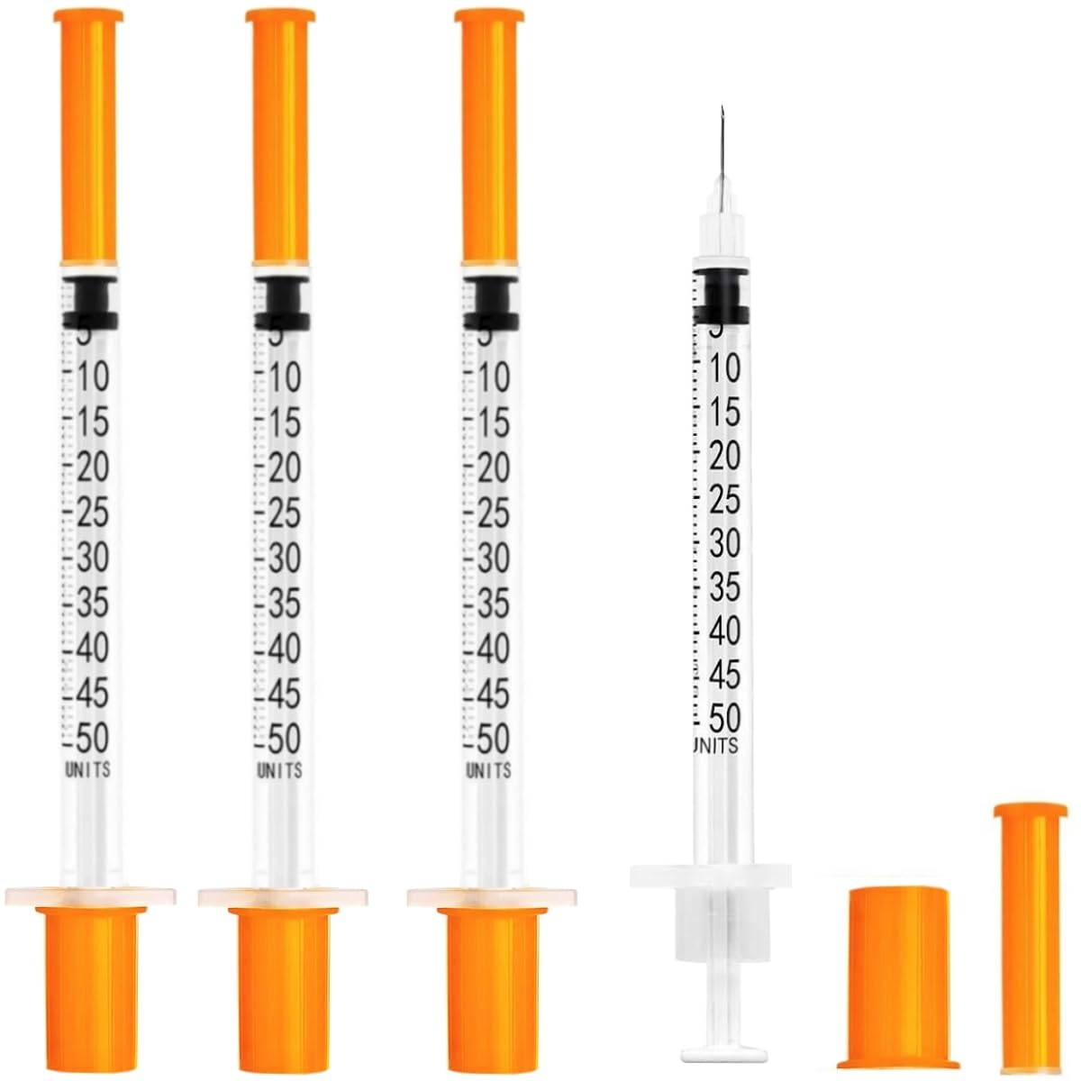 1/2ml 29G 1/2 Inch Measuring Syringes Lab Supplies, Individually Sealed Wrapped - Pack of 20