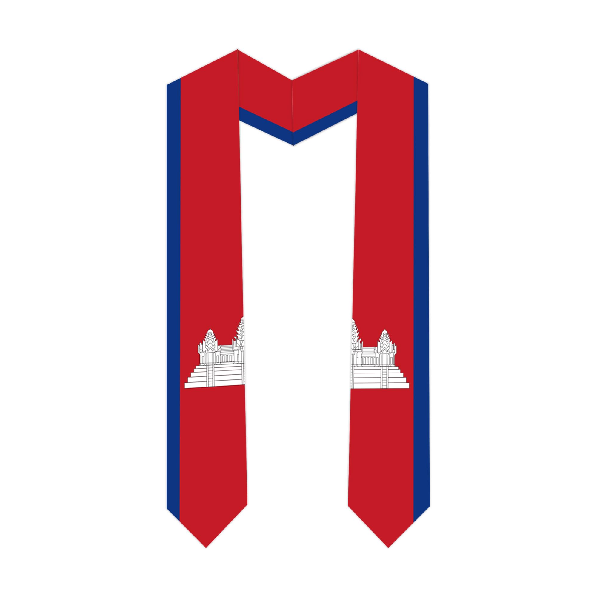 International Students Cambodia Graduation Stole Cambodia Country Flag Graduation Sash 5 X 72 Inches