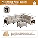 Legend Vansen Oversized Modular Sectional Sofa,7-Seat Deep Seat Sofa with Ottoman,USB Ports,Hidden Cup Holders,Side Storage Cabinets in Armrests,U Shaped Couch in Chenille for Living Room (Cream, L7)