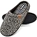 Chaussons Homme Pantoufles à Rayures Hiver Chaussures Chaudes pour La Maison en Mousse à Mémoire de Forme, Avec Semelle en Caoutchouc Antidérapante Taille 44
