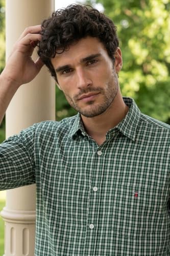 Image of Louis Philippe Men's Slim Fit Premium Cotton Easy Care, Soft Handfeel Full Sleeve Checks Casual Shirt