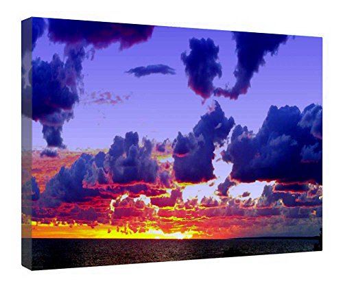 Impression sur toile anti-stress ciel étoilé cadre bois chambre