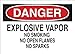 Brady 73436 Premium Fiberglass Chemical & Hazardous Materials Sign, 14" X 20", Legend "Explosive Vapor No Smoking No Open Flames No Sparks"