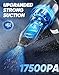 Sakerplus Mini Vacuum Cleaner, Cordless Car Vacuum, 17500PA High Suction, 3 in 1 Handheld Vacuum, Vacuuming, Blowing, Inflating, Deflation, Portable Vaccum with HEPA Filter for Cars,Desktop,Home SW106