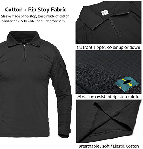 Carwornic Men'S Military Tactical Combat Shirt Short Long Sleeve Outdoor Army T Shirt thumb #5