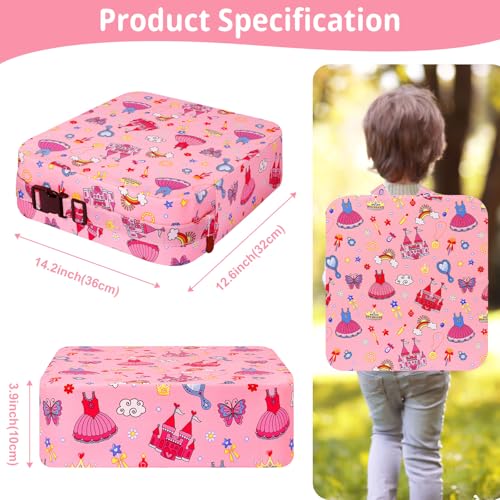 Image of Toddler Booster Seat for Kitchen Chair, Non-Slip Kids Dining Table Booster Seat with Adjustable Safer Straps, Portable Baby Eating Travel Camping Increasing Cushion