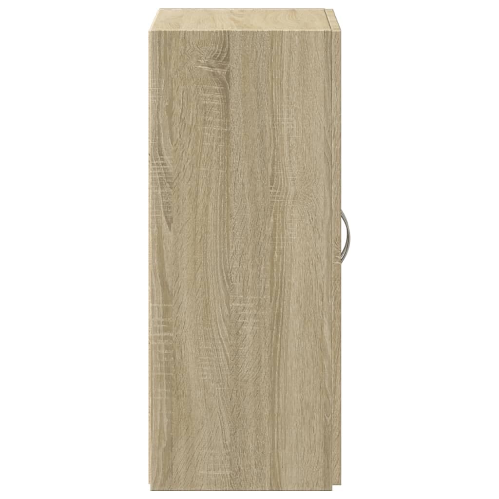Armadietto in rovere Sonoma, 60 x 32 x 77,5 cm, con serratura richiudibile, per ufficio, casa, archivio, documenti, cartelle, cartelle sospese, cassetti, metallo e legno