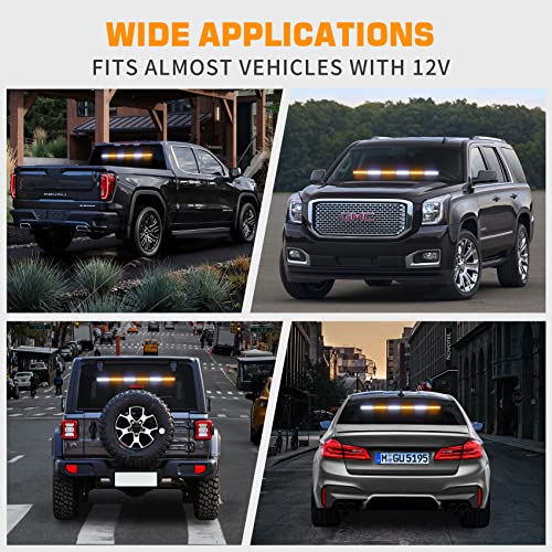 Xridonsen 26 Inch Traffic Advisor Emergency Strobe Lights Bar 36 Led Amber White Hazard Warning Flashing Safety Lights Front/Rear Window W/Directional For Construction Vehicles Tow/Plow Trucks Suv #TOP5