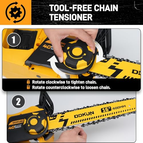 Image of 16-Inch Brushless Chainsaw, 40V (2 x 20V MAX) Cordless Battery Powered Chain Saw For DeWALT 20V Battery,with Auto Oiler & Security Lock,Ideal for Wood /Tree Cutting, Pruning,(Tool Only)