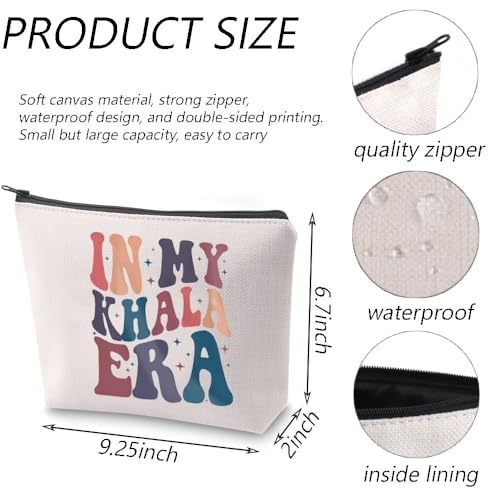Mothers Day Gift Best Khala Indian Aunt Gift Pakistani Aunt Makeup Bag Promoted to Khala Gift in My Khala Era Cosmetic Bag (Khala UK2) - Image 2