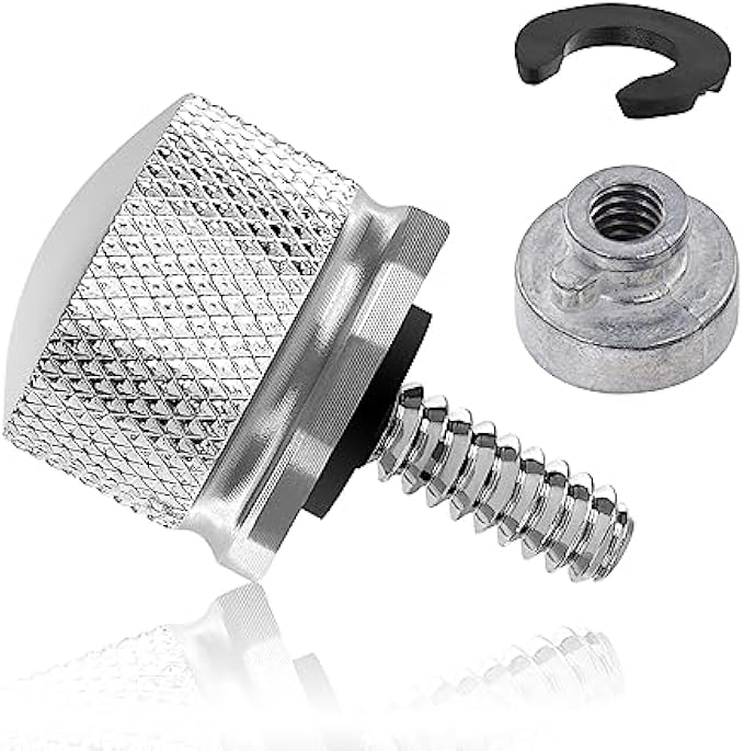 Amazicha Chrome Aluminium Seat Bolt Nut Kit Compatible for Harley Davidson 1996-2023