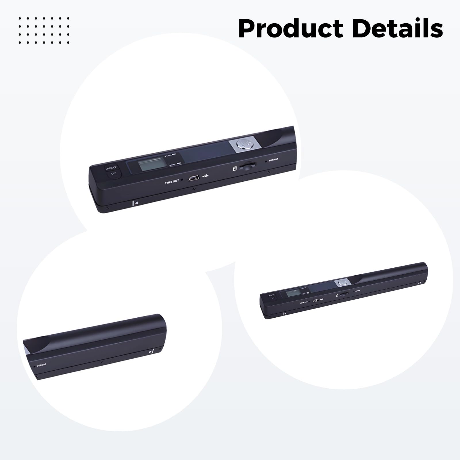 Scanner portatile portatile per documenti e foto A4, scanner iScan 900 DPI ad alta risoluzione, formato JPEG e PDF, include scheda di memoria da 16 GB, design compatto per ufficio e uso domestico