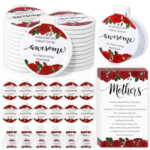 Set 25 espejos compactos redondos para mujer Día de la Madre