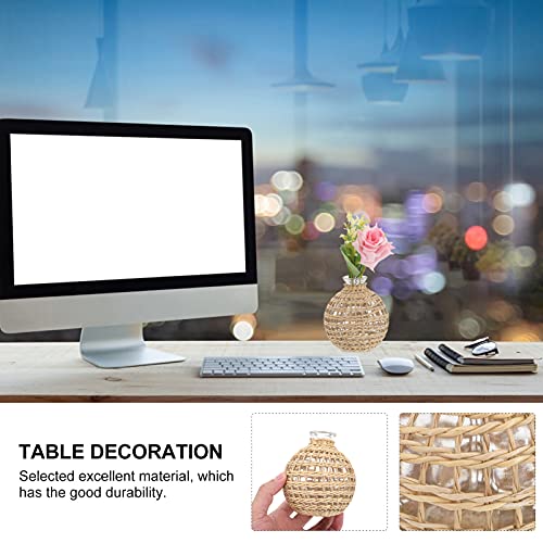 DOITOOL Glass Farmhouse Vases Clear Flower Bud Vase with Wrapped Rope Coastal Style Hydroponic Vase Vintage Country Vase Planter Table Centerpiece - Image 7