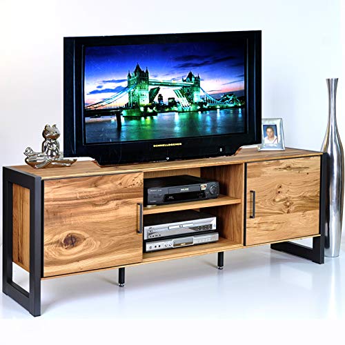 DK-Wohnen Lowboard TV Kommode Alteiche Furniert Metall Graphitgrau B167,5xH60,5xT40cm ELFO Janne 2277 Cover